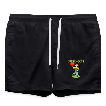 Gartengott Illustration für Gärtner Tomatenbauer - Badeshorts - Schwarz - Vorne - AI Model Male 185 light (185cm)