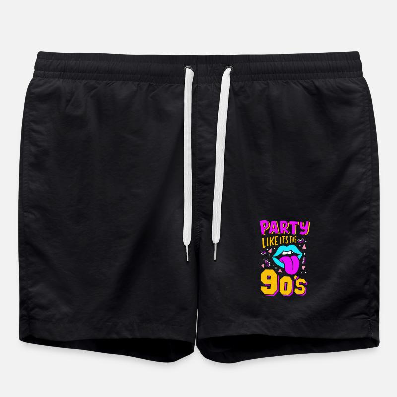 90s Party - Swim Trunks - black