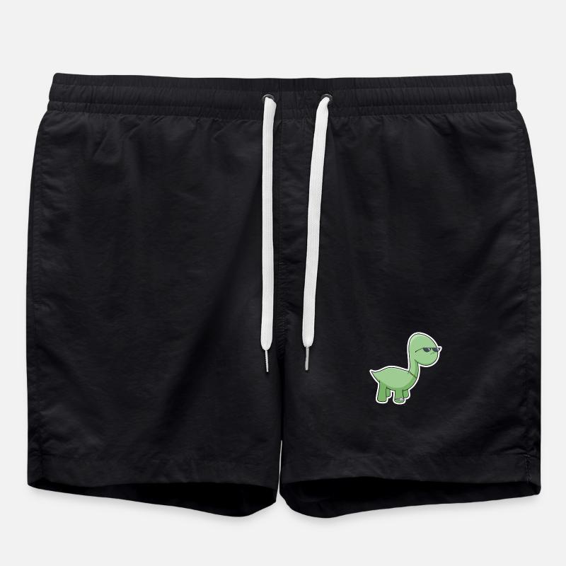 Dino with sunglasses - Swim Trunks - black