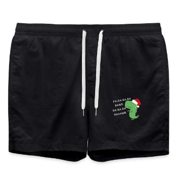 dinosaure noël - Short de bain - noir - Devant - AI Model Male 185 light (185cm)