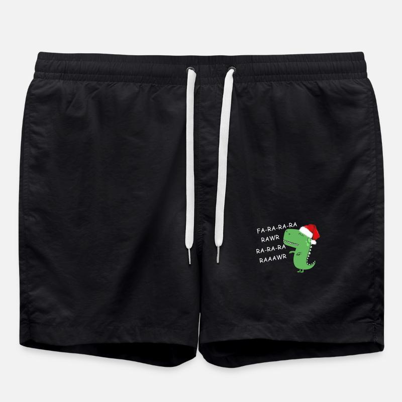 dinosaur christmas - Swim Trunks - black