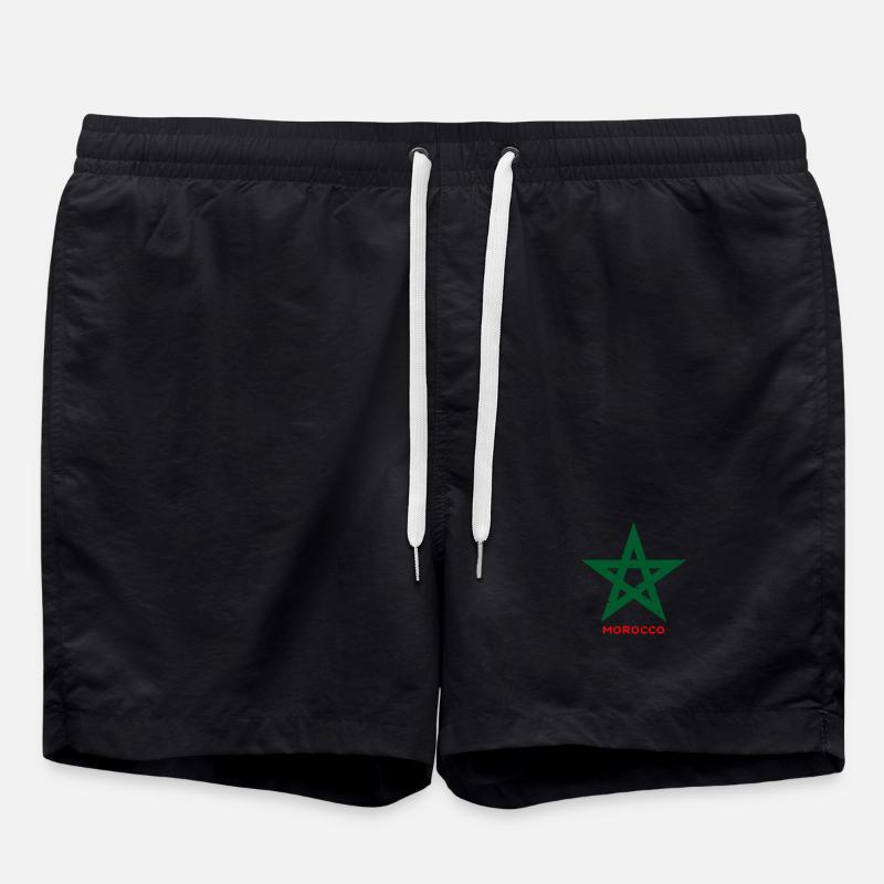 Green five-star Morocco style - Swim Trunks - black