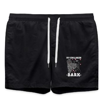 Portuguese Water Dog Mom Dad - Swim Trunks - black - Front - AI Model Male 185 light (185cm)
