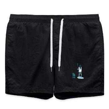 Silhouette SUP en bord de mer - Short de bain - noir - Devant - AI Model Male 185 light (185cm)