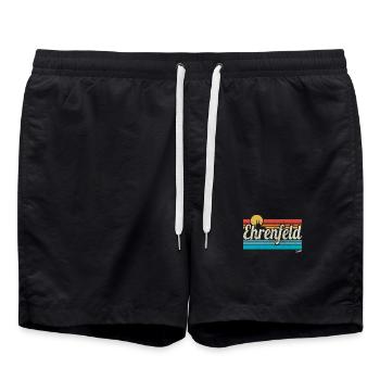 Ehrenfeld Veedel Cologne Quarter Retro Vintage Surfer - Swim Trunks - black - Front - AI Model Male 185 light (185cm)