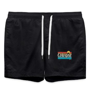 Cologne Cologne Retro Vintage Surfer Cologne Carnival - Swim Trunks - black - Front - AI Model Male 185 light (185cm)