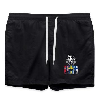 The Secret of Moose - Norway - Sweden - Finland - Badeshorts - Schwarz - Vorne - AI Model Male 185 light (185cm)