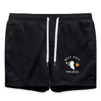 Noot Noot Pingboo Pinguin Gespenst Halloween Lusti - Badeshorts - Schwarz - Vorne - AI Model Male 185 light (185cm)