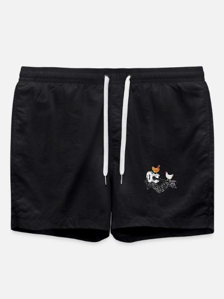 Chicken Holder Guitar Musician Gift - Swim Trunks - black