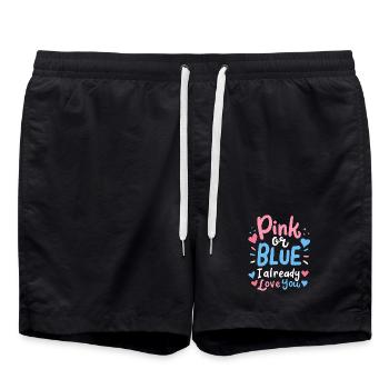 Gender Reveal Party - Badeshorts - Schwarz - Vorne - AI Model Male 185 light (185cm)