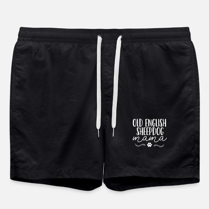 Bobtail Old English Sheepdog - Swim Trunks - black