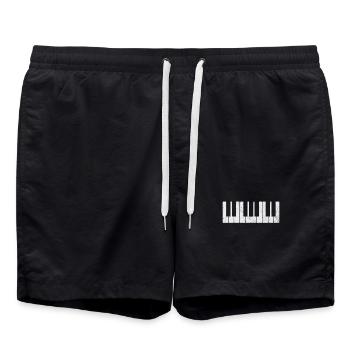 Clavier de pianiste piano - Short de bain - noir - Devant - AI Model Male 185 light (185cm)
