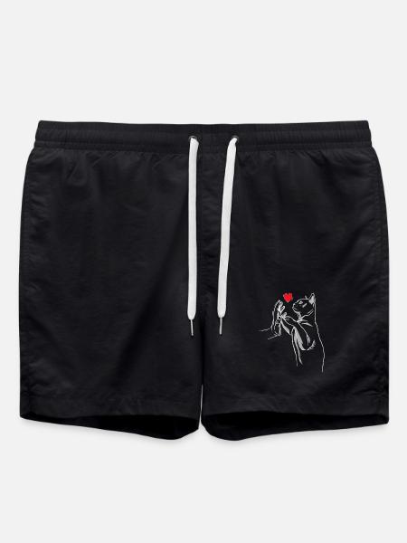 Stubentiger Cat Cat Cats Meow Cat Love - Swim Trunks - black