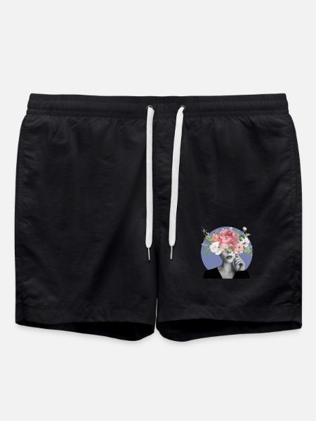 Flowery Head - Swim Trunks - black
