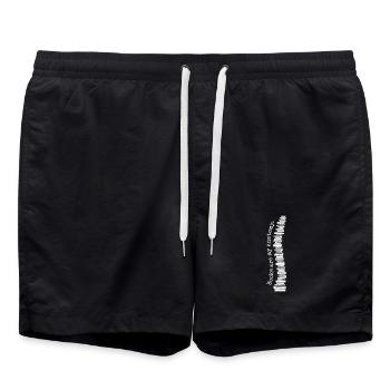 Bücher Books Are My Anatomy Wirbelsäule Bücherwurm - Badeshorts - Schwarz - Vorne - AI Model Male 185 light (185cm)