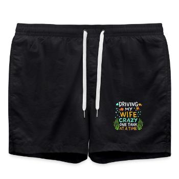 Aquarium fish farming - Swim Trunks - black - Front - AI Model Male 185 light (185cm)