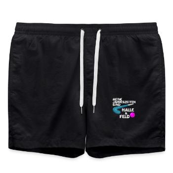 FeldHockey  Halle & Feld Design - Badeshorts - Schwarz - Vorne - AI Model Male 185 light (185cm)