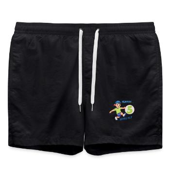 Kindergeburtstagsdesign mit Zahl 5 - Badeshorts - Schwarz - Vorne - AI Model Male 185 light (185cm)