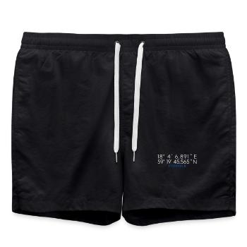 Coordonnées GPS Stockholm Suède - Short de bain - noir - Devant - AI Model Male 185 light (185cm)