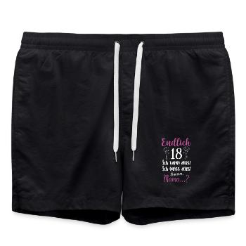 Lustiges 18. Geburtstag Motiv für jugendliche - Badeshorts - Schwarz - Vorne - AI Model Male 185 light (185cm)