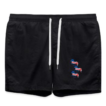 Drapeau du cheval islandais - Short de bain - noir - Devant - AI Model Male 185 light (185cm)