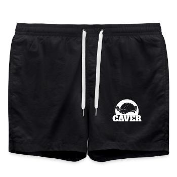 Höhlenforscher Höhlenforschung - Badeshorts - Schwarz - Vorne - AI Model Male 185 light (185cm)