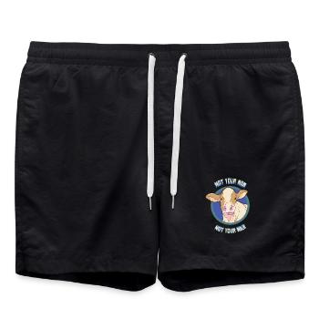 Lait de vache Produits laitiers Vegan - Short de bain - noir - Devant - AI Model Male 185 light (185cm)