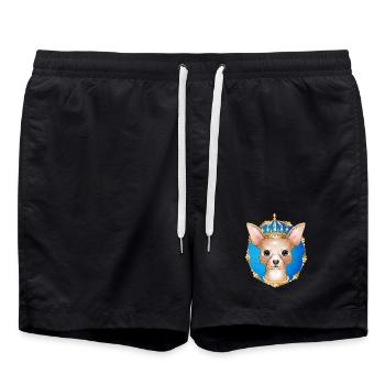 chien chihuahua royal avec couronne d’or - Short de bain - noir - Devant - AI Model Male 185 light (185cm)