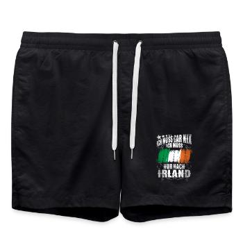 Ich Muss Gar Nix Ich Muss Nur Nach Irland - Badeshorts - Schwarz - Vorne - AI Model Male 185 light (185cm)