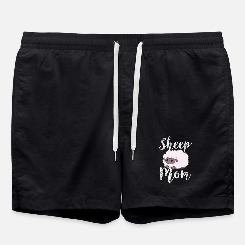 Schaf Schafe Mama Mutter - Badeshorts - Schwarz