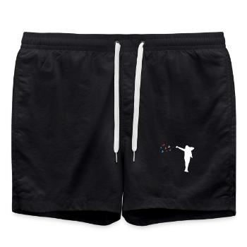 Pop Musik Tanzen Schmetterlinge Bunt Tanz Party - Badeshorts - Schwarz - Vorne - AI Model Male 185 light (185cm)