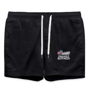 Das Holz ruft mich Kettensäge - Badeshorts - Schwarz - Vorne - AI Model Male 185 light (185cm)