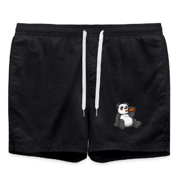 Panda Flasche Bier - Badeshorts - Schwarz - Vorne - AI Model Male 185 light (185cm)