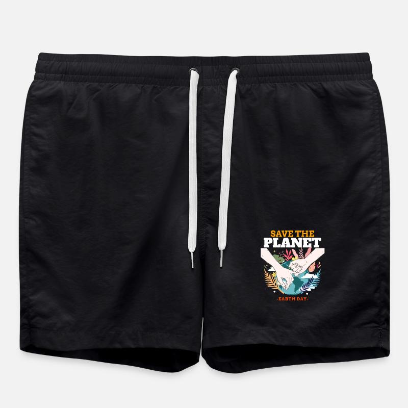 Save the Earth – Earth Day - Swim Trunks - black