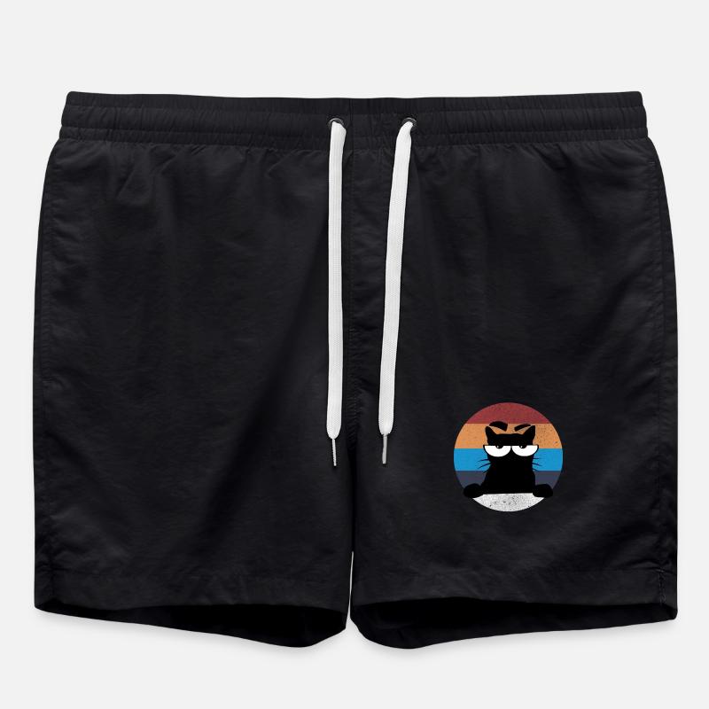 Grumpy Katze - Badeshorts - Schwarz