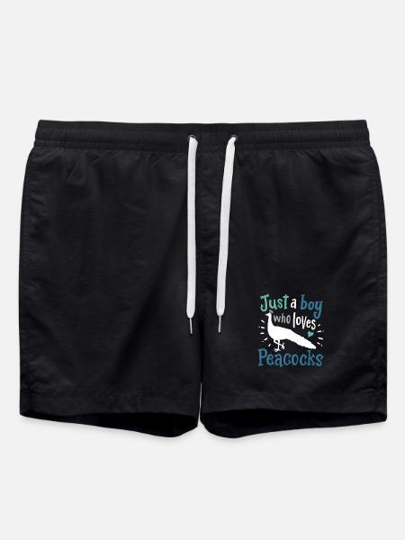 Peacocks birds peacock peacock lovers - Swim Trunks - black