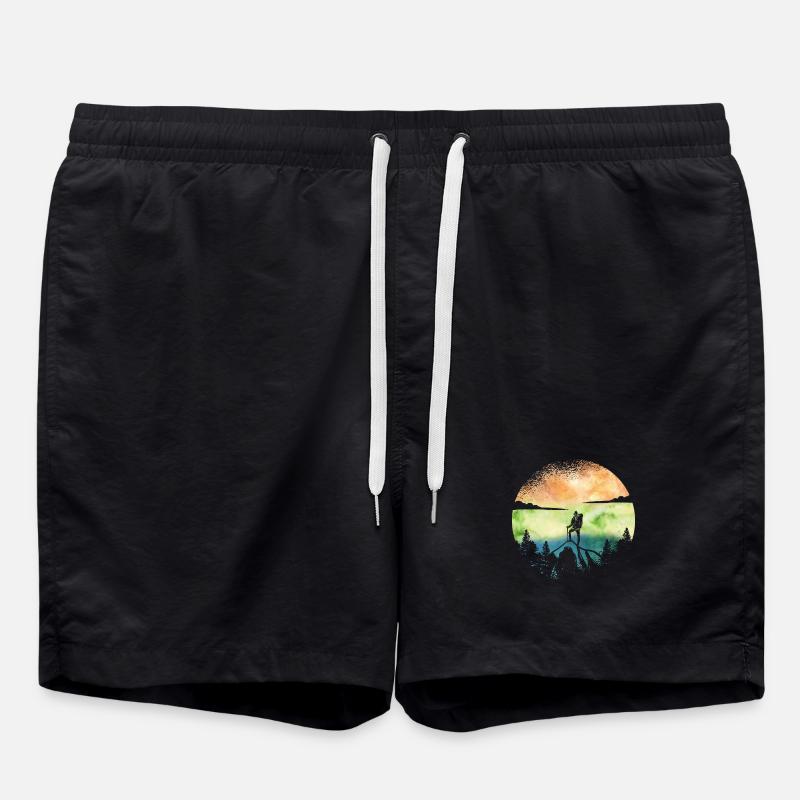 Wanderlust Hiker – Aquarell Adventure - Badeshorts - Schwarz