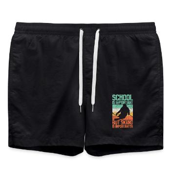 Skifahren Skifahrer Vintage - Badeshorts - Schwarz - Vorne - AI Model Male 185 light (185cm)