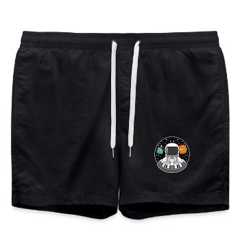 L’astronaute joue du piano - Short de bain - noir - Devant - AI Model Male 185 light (185cm)