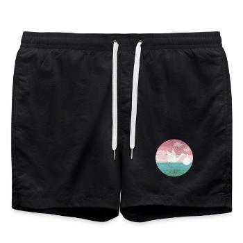 Baby Birth Pregnancy Stork - Swim Trunks - black - Front - AI Model Male 185 light (185cm)