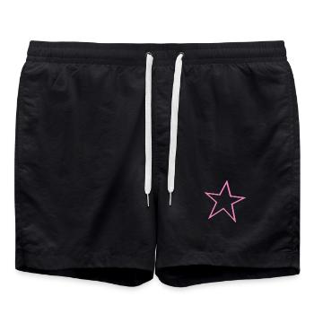 Stern Rosa - Badeshorts - Schwarz - Vorne - AI Model Male 185 light (185cm)