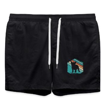 French Bulldog Süßer Hund Design - Badeshorts - Schwarz - Vorne - AI Model Male 185 light (185cm)