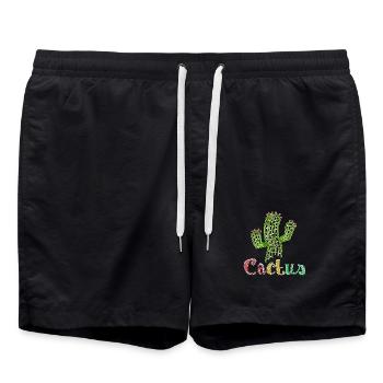 Cactus Colorful - Badeshorts - Schwarz - Vorne - AI Model Male 185 light (185cm)