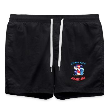 Amrum Nordsee - Badeshorts - Schwarz - Vorne - AI Model Male 185 light (185cm)