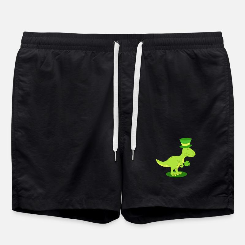 St. Patrick's Day Dinosaurier Irisch - Badeshorts - Schwarz