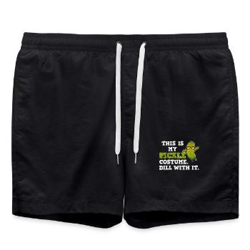 Gurken Gurke Kostüm - Badeshorts - Schwarz - Vorne - AI Model Male 185 light (185cm)