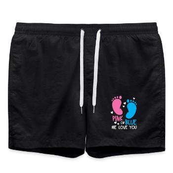 Gender Reveal Party - Badeshorts - Schwarz - Vorne - AI Model Male 185 light (185cm)