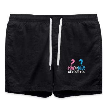 Gender Reveal Party - Badeshorts - Schwarz - Vorne - AI Model Male 185 light (185cm)