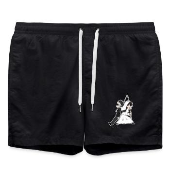 Heirat Meme Lustig - Badeshorts - Schwarz - Vorne - AI Model Male 185 light (185cm)