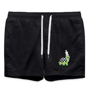 Schildkröte Schachfigur Schach Brettspiel - Badeshorts - Schwarz - Vorne - AI Model Male 185 light (185cm)